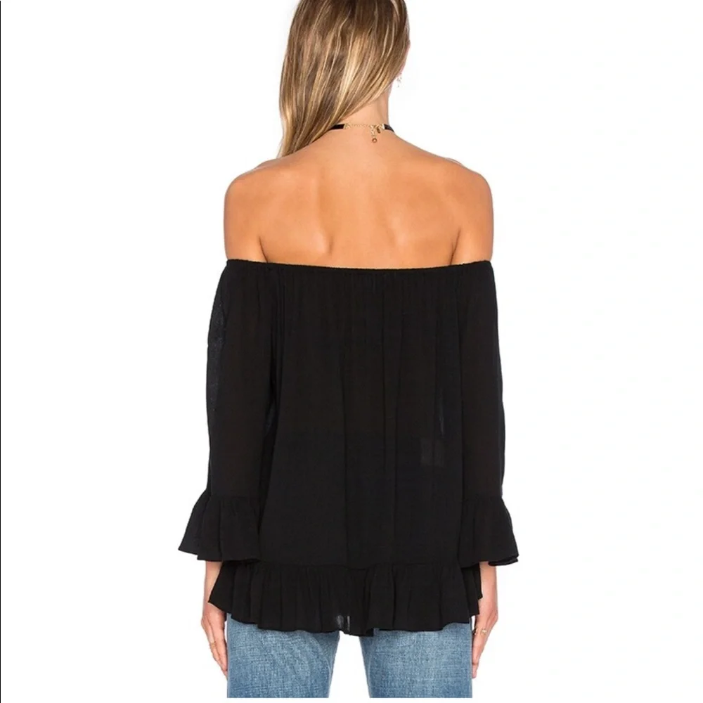 Sanctuary Julia Off the Shoulder Top in Black - Picture 2 of 2